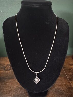 Vintage Italian stamped MBS 925 Kinetic Orb Necklace  8 inches